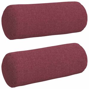 vidaXL Coussins d'accent 2 pcs Bordeaux &Oslash; 15 x 40 cm tissu