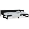 vidaXL Lit coulissant sans matelas noir 2x(90x190) cm
