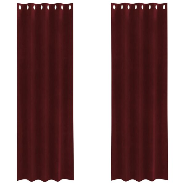 vidaXL Rideaux occultants 2 pcs Bordeaux 140 x 225 cm Velours