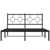 vidaXL Cadre de lit m&eacute;tal sans matelas avec t&ecirc;te de lit noir 135x190cm