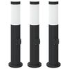 vidaXL Bornes lumineuses avec sortie lot de 3 50 cm acier inoxydable IP44