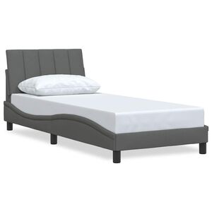 vidaXL Cadre de lit sans matelas Hanko gris fonc&eacute; 80x200 cm tissu