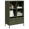 vidaXL Buffet haut vert olive 68x39x103,5 cm acier