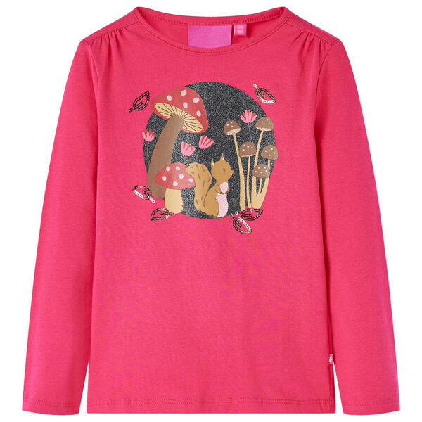 T-shirt enfants &agrave; manches longues rose vif 116