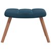 vidaXL Chaise &agrave; bascule avec tabouret en velours bleu