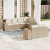 vidaXL Salon de jardin avec coussins 7 pcs beige r&eacute;sine tress&eacute;e