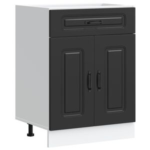 vidaXL Armoire de cuisine Kalmar noir bois d'ing&eacute;nierie