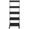 vidaXL Chariot de cuisine 5 niveaux Noir 42x29x128 cm Fer et ABS