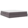 vidaXL Lit avec rangement et matelas avec matelas Gris 200 x 200 cm