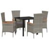 vidaXL Ensemble de salle &agrave; manger pour jardin 5 pc Gris