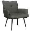 vidaXL Fauteuil Gris fonc&eacute; Tissu en velours c&ocirc;tel&eacute;