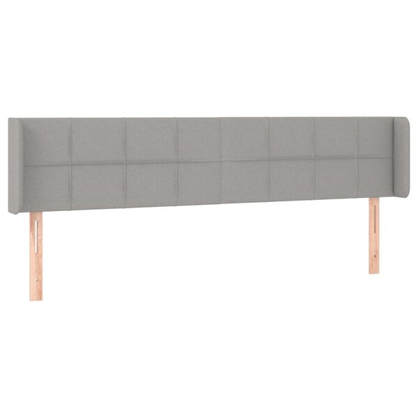 vidaXL T&ecirc;te de lit &agrave; LED Gris clair 163x16x78/88 cm Tissu