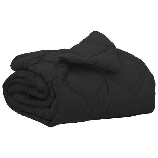 vidaXL Duvet complet toute l'ann&eacute;e Noir 220 x 135 cm Microfibre