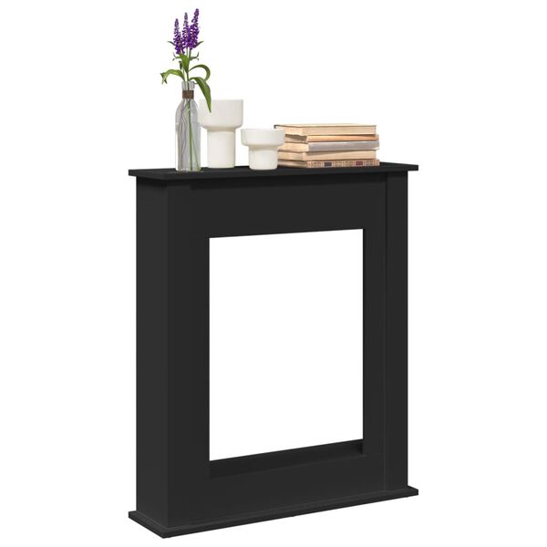 VidaXL Cadre de chemin&eacute;e noir 75x20x87,5 cm bois d'ing&eacute;nierie