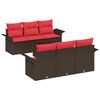 vidaXL Ensemble de canap&eacute; de jardin 7 pc Marron polyrotin