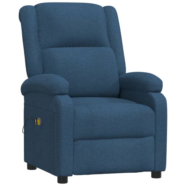 vidaXL Fauteuil électrique de massage Bleu Tissu