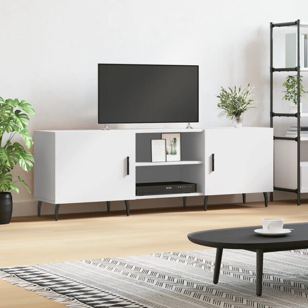vidaXL Meuble TV blanc 150x30x50 cm bois d'ingénierie