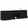 vidaXL Buffet Ch&ecirc;ne noir 240 x 33 x 70 cm Bois d'ing&eacute;nierie