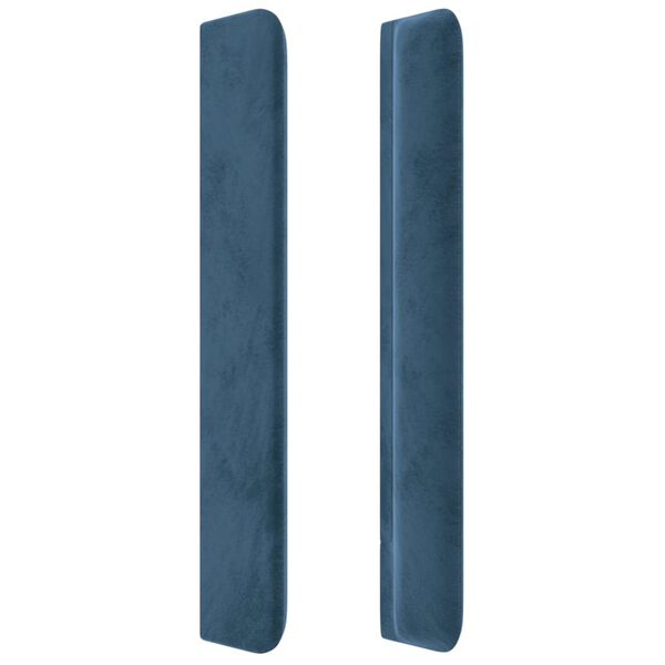 vidaXL T&ecirc;te de lit avec oreilles Bleu fonc&eacute; 93x16x118/128 cm Velours
