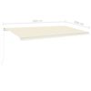vidaXL Auvent automatique r&eacute;tractable avec poteaux 6x3,5 m Cr&egrave;me