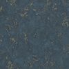 DUTCH WALLCOVERINGS Papier peint Motif de marbre Bleu et dor&eacute;