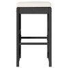 vidaXL Tabourets de bar jardin coussins lot de 2 noir r&eacute;sine tress&eacute;e