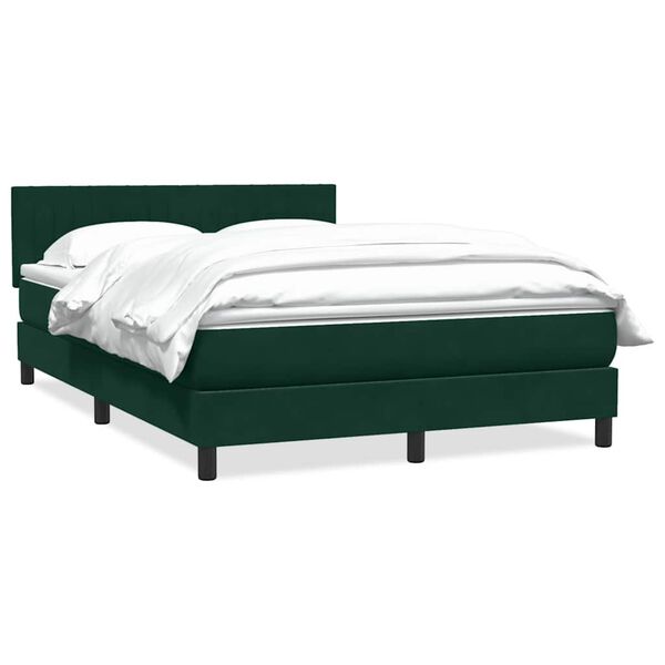 vidaXL Sommier &agrave; lattes de lit et matelas vert fonc&eacute; 160x220cm velours