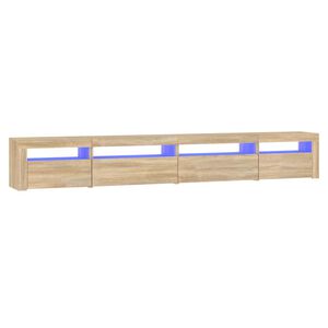 vidaXL Meuble TV avec lumi&egrave;res LED Ch&ecirc;ne sonoma 270x35x40 cm