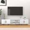 vidaXL Meuble TV blanc brillant 180x31,5x40 cm bois d'ingénierie