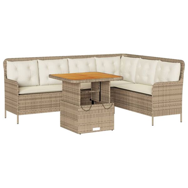 vidaXL Salon de jardin avec coussins 2 pcs beige r&eacute;sine tress&eacute;e