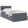vidaXL Lit de Rangement avec matelas Gris fonc&eacute; 100 x 200 cm Velours