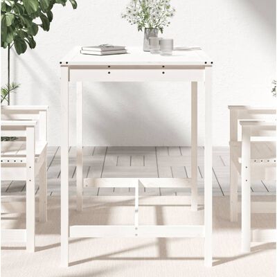 vidaXL Table de jardin blanc 121x82,5x110 cm bois massif de pin
