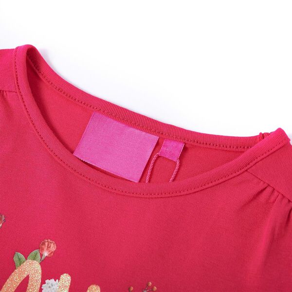 T-shirt enfants &agrave; manches longues rose vif 140