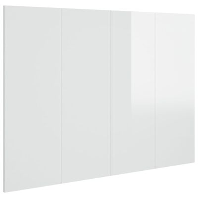vidaXL Tête de lit Blanc brillant 120x1,5x80 cm Bois d'ingénierie