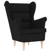 vidaXL Fauteuil avec repose-pied Noir Tissu