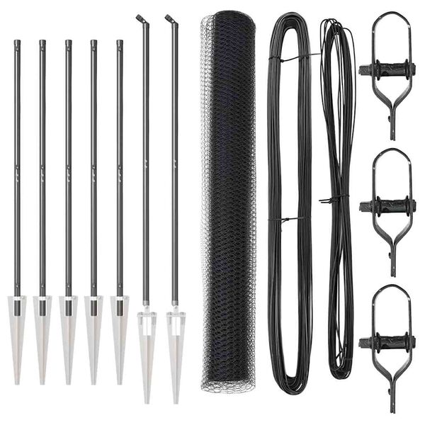 vidaXL Poteau de cl&ocirc;ture. Gris 10 x 1,2 m (maillage de 25 mm)