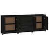vidaXL Buffet Noir 210x35x80 cm Bois massif de pin