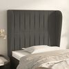 vidaXL T&ecirc;te de lit avec oreilles Gris fonc&eacute; 103x23x118/128 cm Velours