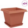 vidaXL Pots de plantes 24 pc Rouge brique Plastique