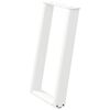 vidaXL Pieds de table &agrave; manger en U, 2 pi&egrave;ces, blanc, 50 x (72-73) cm, acier