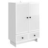 vidaXL Buffet Blanc Brillant 66 x 34,5 x 95 cm Bois d&rsquo;ing&eacute;nierie