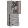 vidaXL Buffet haut Sonoma gris 69,5x34x180 cm Bois d'ing&eacute;nierie
