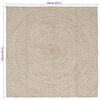 vidaXL Tapis de surface Carr&eacute; Naturel et Blanc 120 x 120 cm Jute
