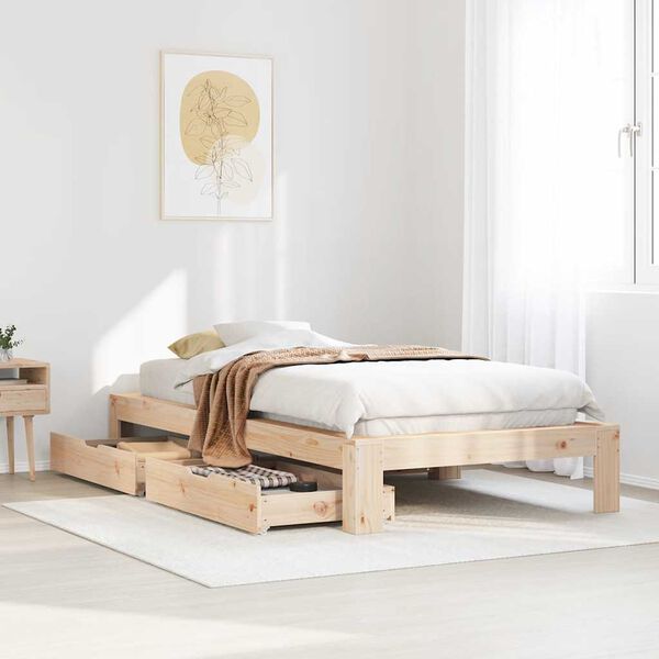 vidaXL Cadre de lit sans matelas 75x190 cm bois de pin massif