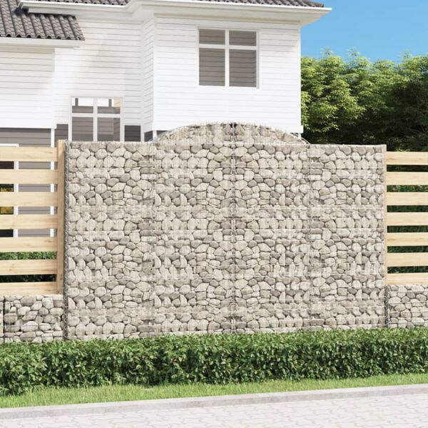 vidaXL Paniers à gabions arqués 8 pcs 300x50x200/220 cm Fer galvanisé