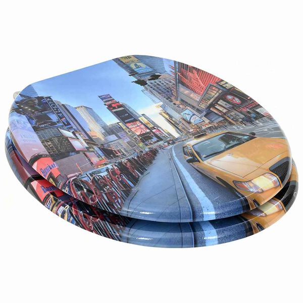 vidaXL Si&egrave;ge de toilette Multicolore 44 x 38 cm Panneau MDF