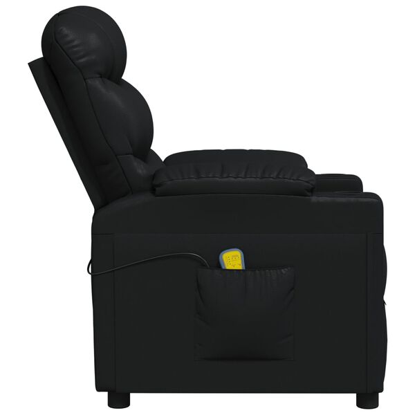 vidaXL Fauteuil de massage Noir Similicuir