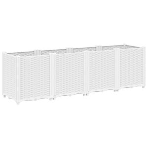 vidaXL Jardini&egrave;re blanc 160x40x53 cm polypropyl&egrave;ne