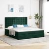 VidaXL Cadre de lit ottoman avec matelas vert fonc&eacute; 180x200cm velours