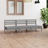 vidaXL Salon de jardin 3 pcs Gris Bois de pin massif